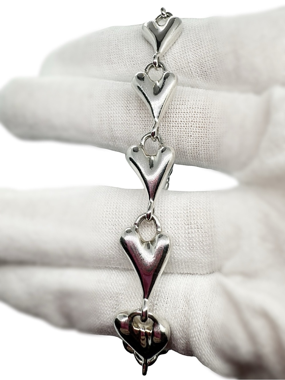 Designer! RLM Designer Silver Heart Charm Link Bracelet - Women Jewelry! - Picture 10 of 11